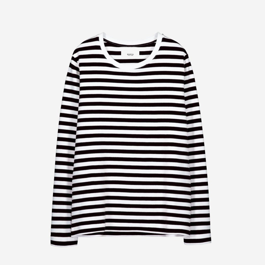 Women Makia | Verkstad Long Sleeve Black-White