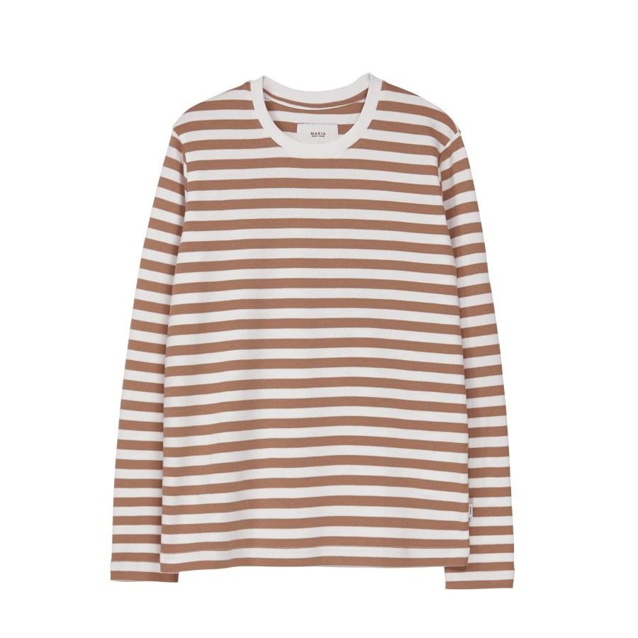 Women Makia | Verkstad Long Sleeve Camel-White