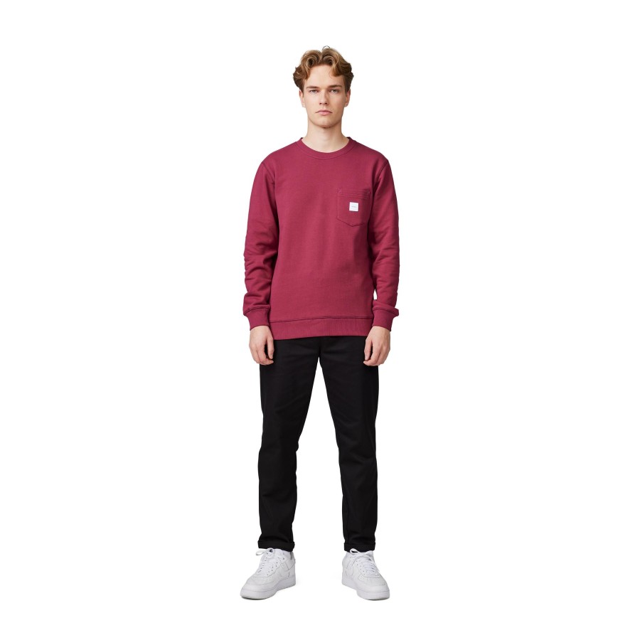 Men Makia | Square Pocket Sweatshirt Cranberry