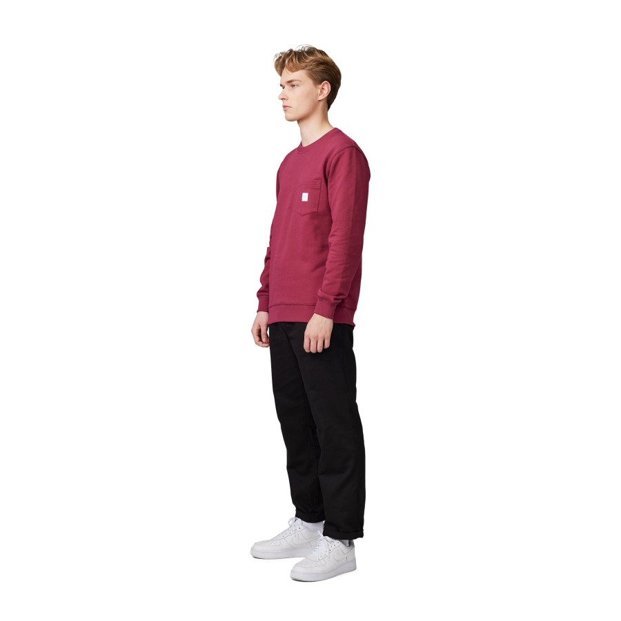 Men Makia | Square Pocket Sweatshirt Cranberry