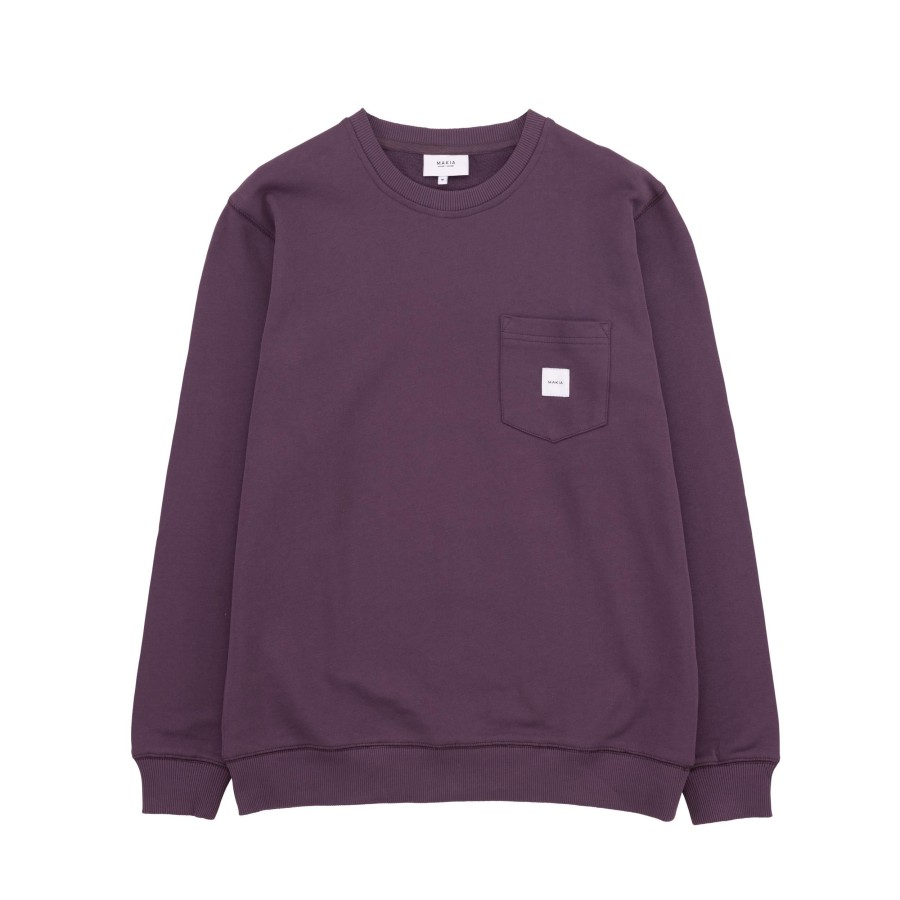 Men Makia | Square Pocket Sweatshirt Aubergine