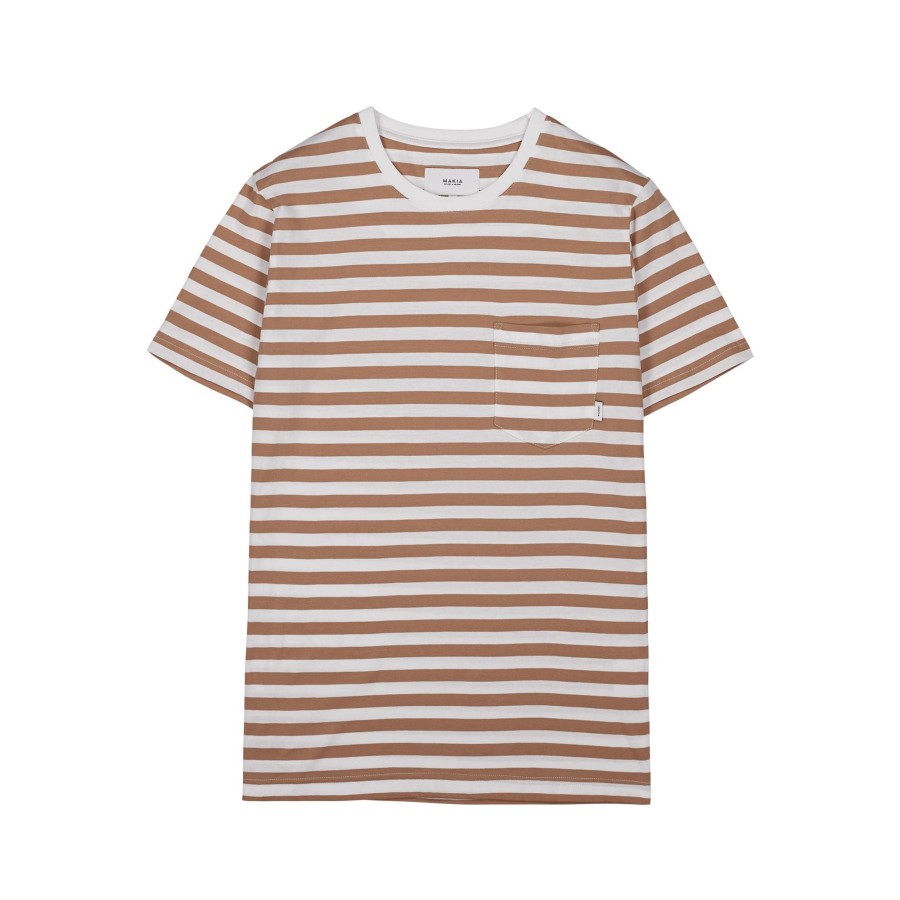 Men Makia | Verkstad Tshirt Camel-White