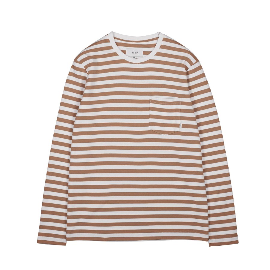 Men Makia | Verkstad Long Sleeve Camel-White