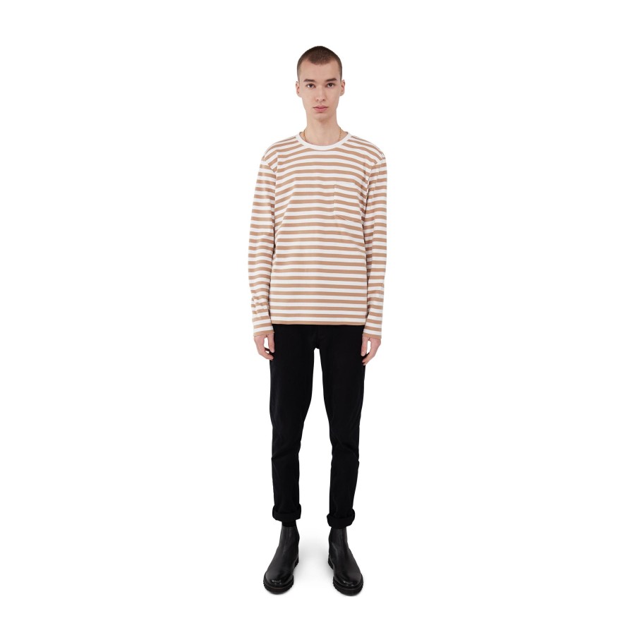 Men Makia | Verkstad Long Sleeve Camel-White