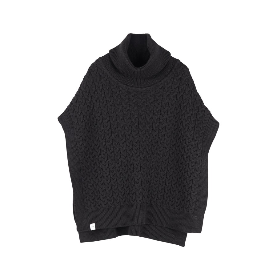 Women Makia | Leaf Collar Knit Black