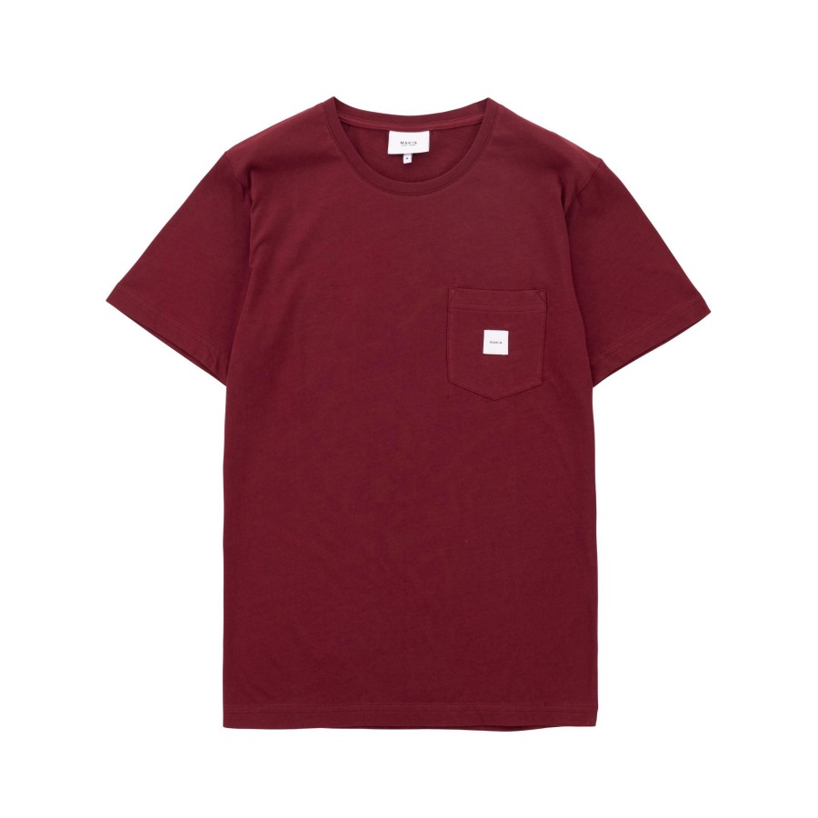 Men Makia | Square Pocket Tshirt Cranberry