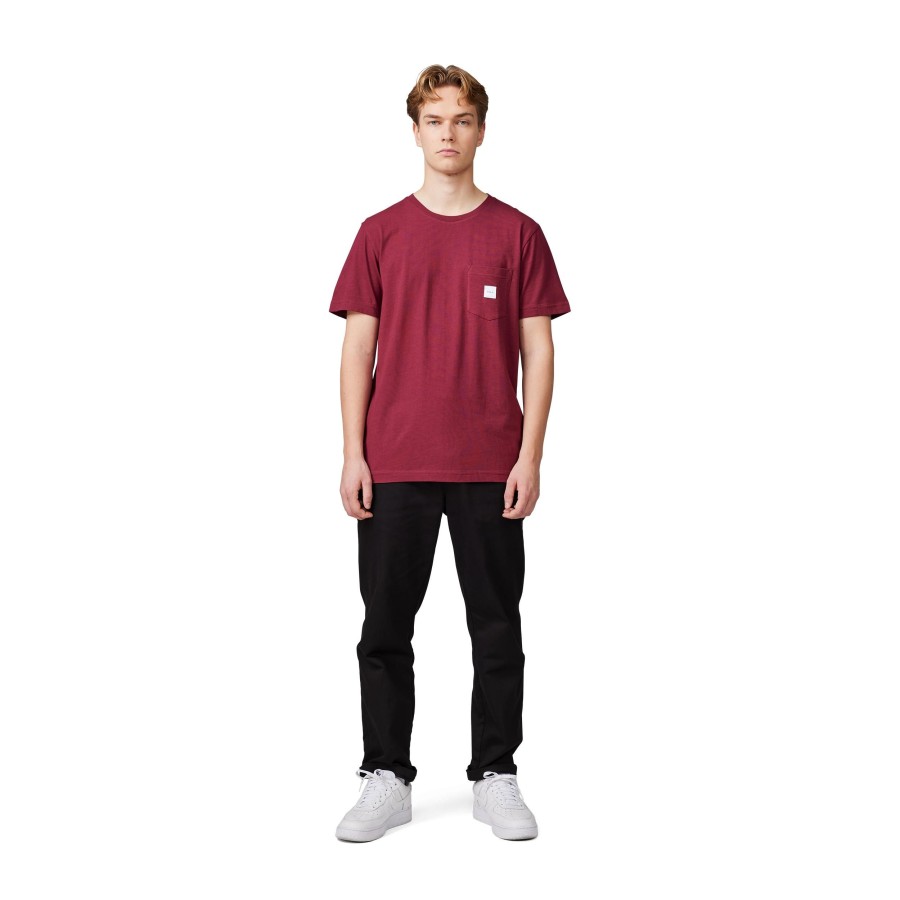 Men Makia | Square Pocket Tshirt Cranberry