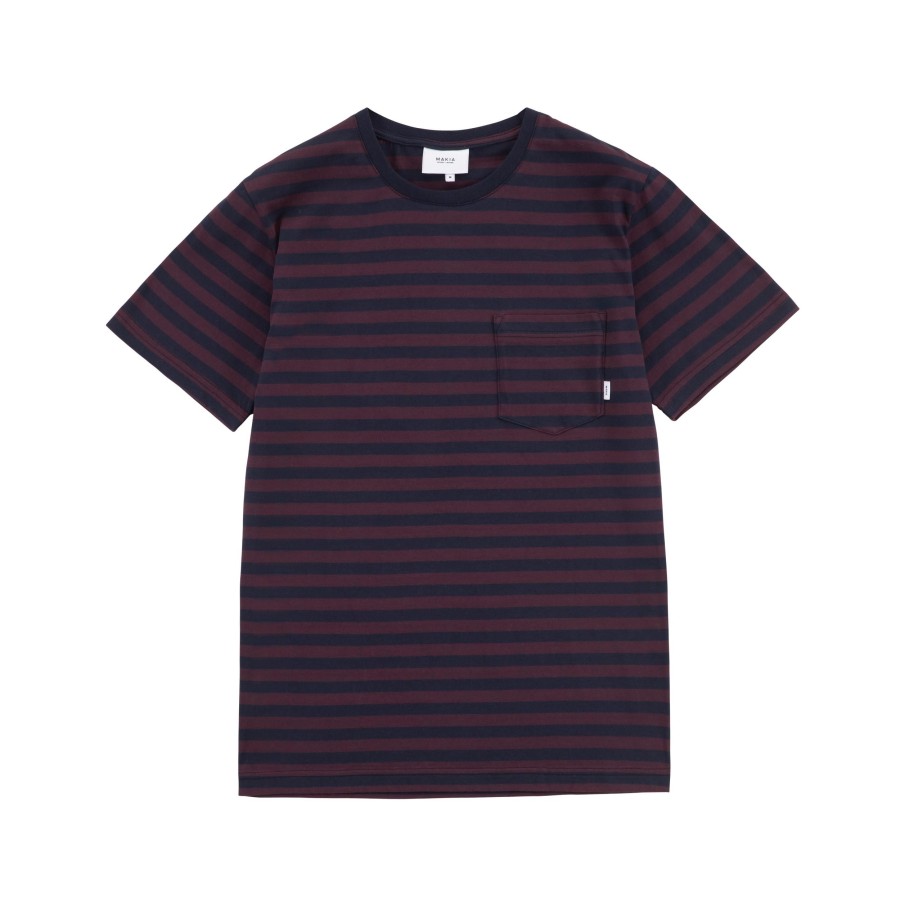 Men Makia | Verkstad Tshirt Aubergine-Navy