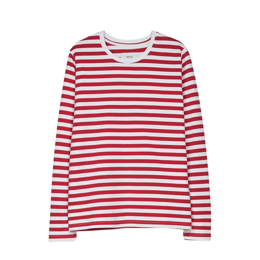 Women Makia | Verkstad Long Sleeve Red-White