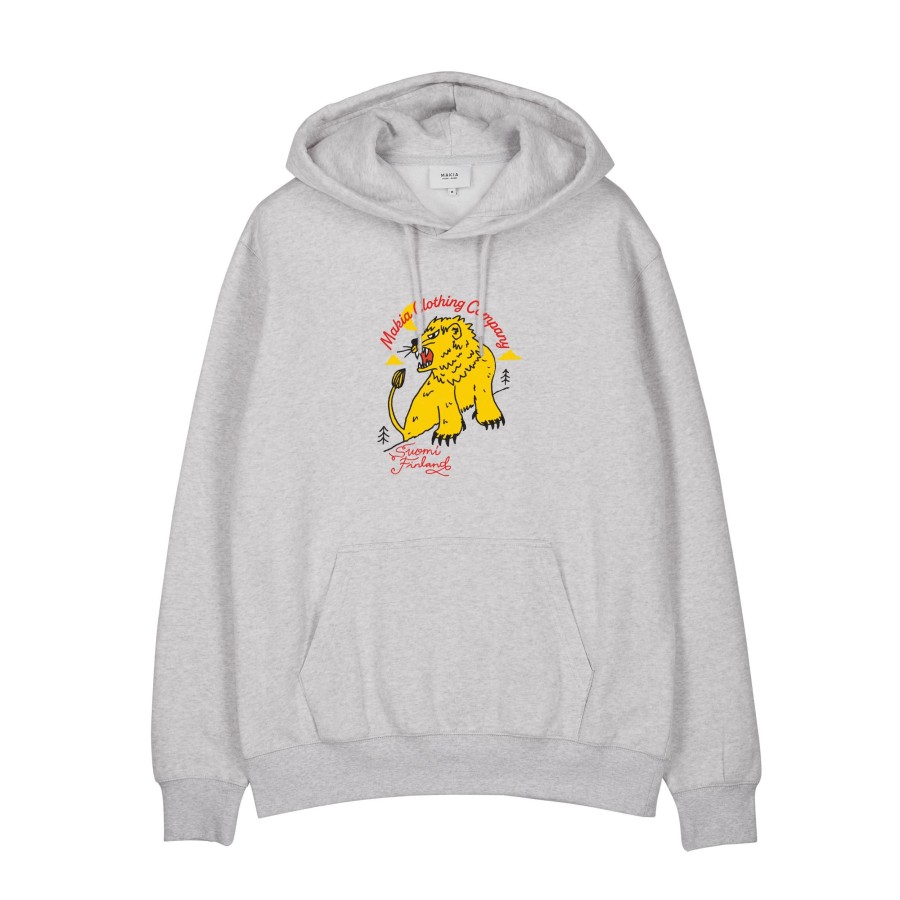 Men Makia | Lion Hooded Sweatshirt Light Grey