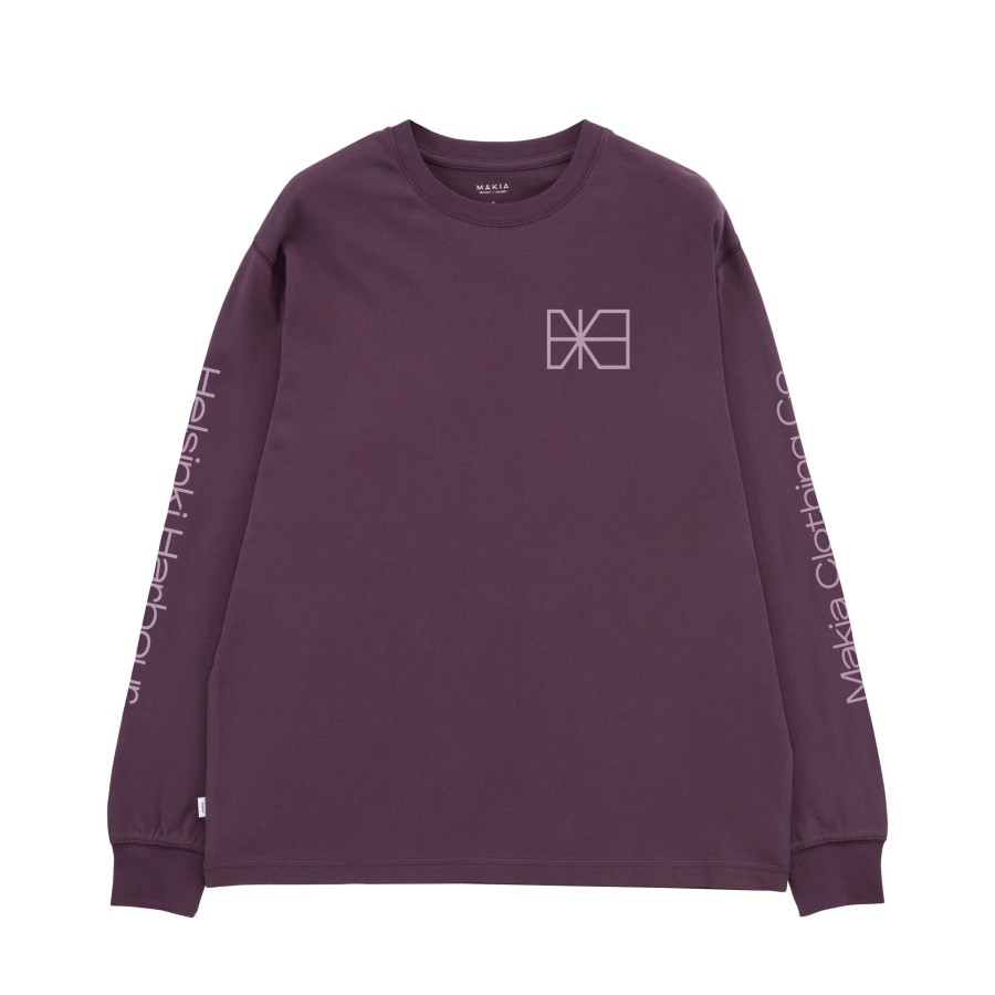 Men Makia | Runo Long Sleeve Aubergine